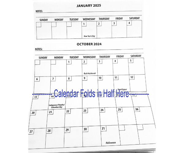 Checkbook Size Calendar 20242025